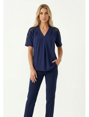 Μπλούζα Με V Και Δαντέλα