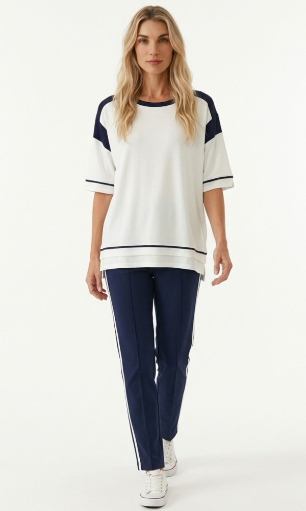 Μπλούζα Με Navy Λεπτομέρειες Μπλούζα Με Navy Λεπτομέρειες