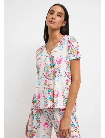 Μπλούζα Με Paisley Print Μπλούζα Με Paisley Print
