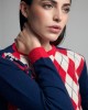 Knitted Blouse with Rhombus Patterns Knitted Blouse with Rhombus Patterns