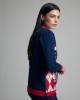Knitted Blouse with Rhombus Patterns Knitted Blouse with Rhombus Patterns