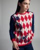 Knitted Blouse with Rhombus Patterns Knitted Blouse with Rhombus Patterns