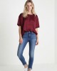 Σατέν Μπορντό Μπλούζα με Λάστιχο Λαιμό Σατέν Μπορντό Μπλούζα με Λάστιχο Λαιμό