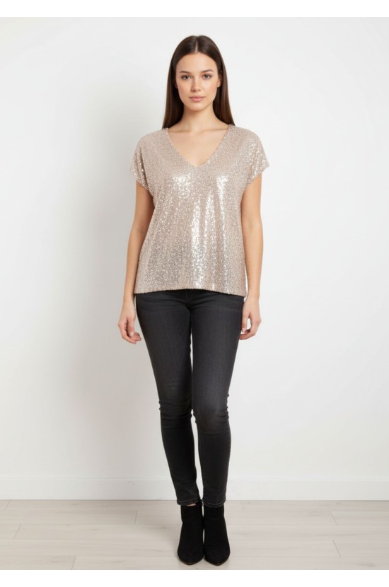 Gold blouse with sequins