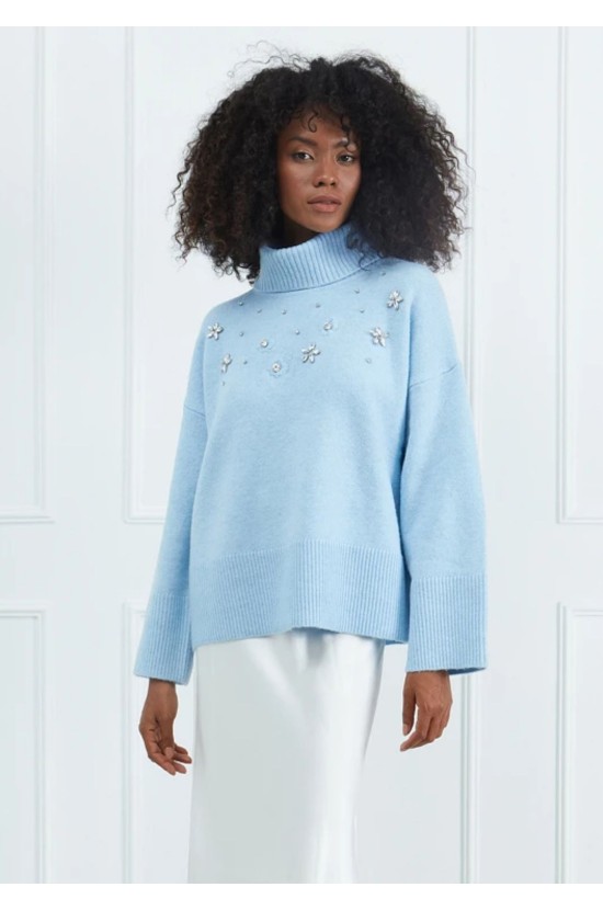Μπλούζα Ζιβάγκο Baby Blue Με Στρας Μπλούζα Ζιβάγκο Baby Blue Με Στρας