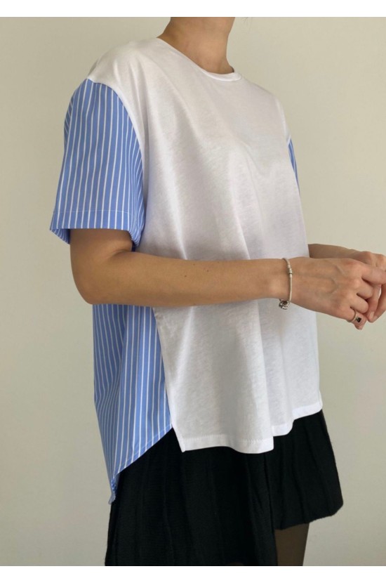 Blouse shirt White- Striped