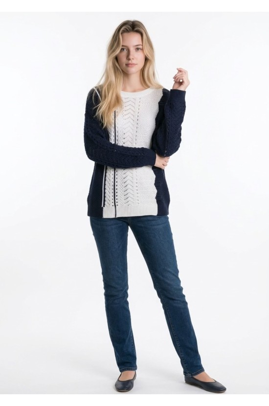 Knitted Blouse with Decorative Knitting