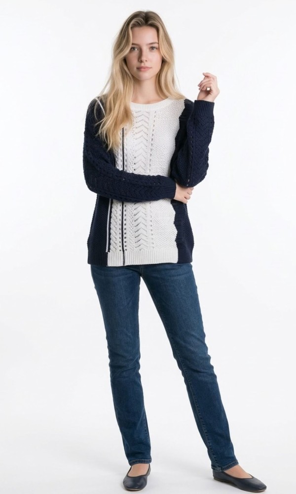 Knitted Blouse with Decorative Knitting