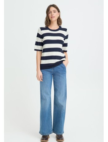 Πλεκτή Μπλούζα Ριγέ Blue Πλεκτή Μπλούζα Ριγέ Blue