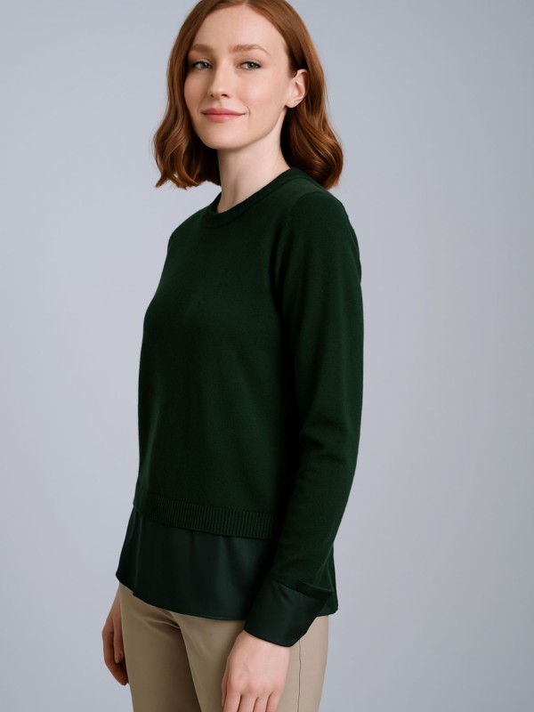 Green Blouse with Satin Finish Green Blouse with Satin Finish