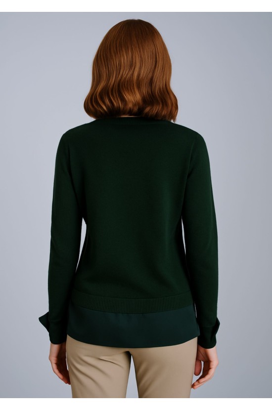 Πράσινη Μπλούζα με Σατινέ Τελείωμα Πράσινη Μπλούζα με Σατινέ Τελείωμα