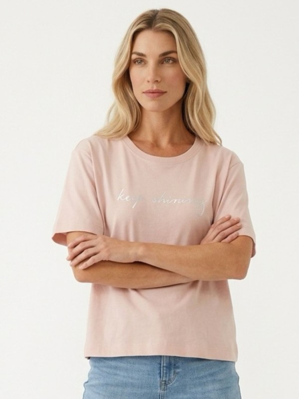 Ροζ T-shirt Mε Minimal Print