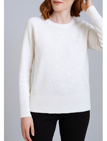 Λευκή Μπλούζα Με Λεπτομέρειες Παγιέτας