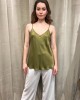 Olive Satin Top