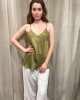 Olive Satin Top