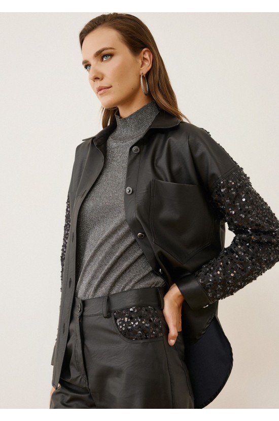 Shirt with Leather & Patches