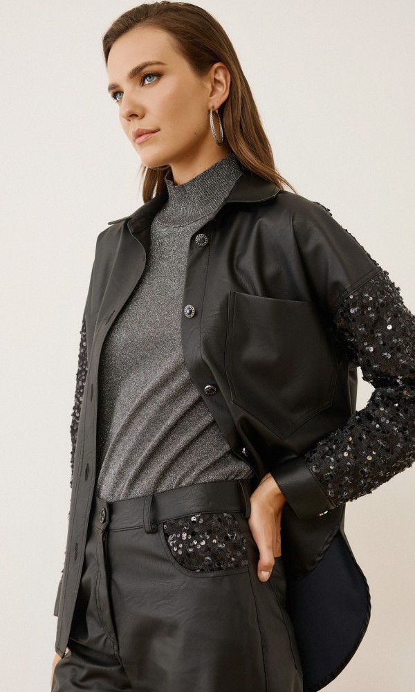 Shirt with Leather & Patches Shirt with Leather & Patches