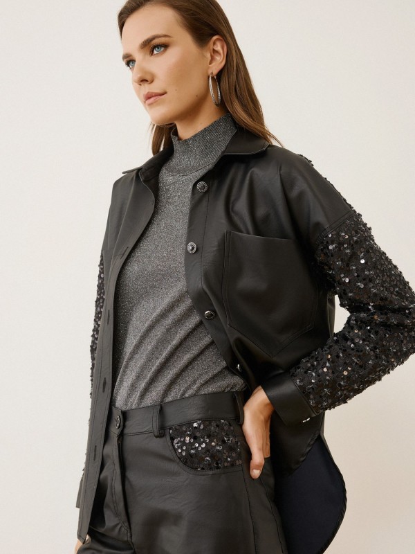 Shirt with Leather & Patches