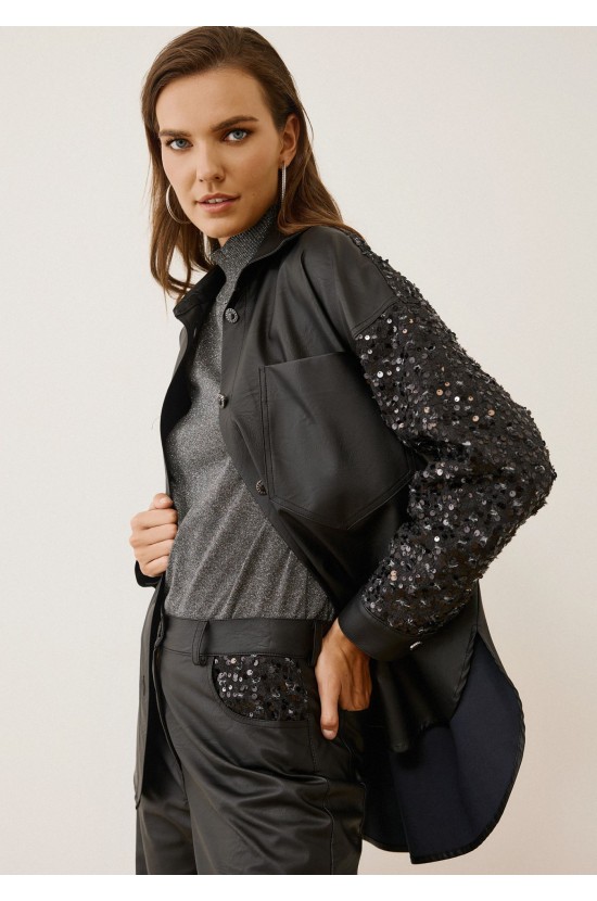 Shirt with Leather & Patches