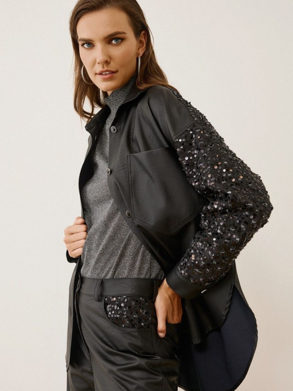 Shirt with Leather & Patches