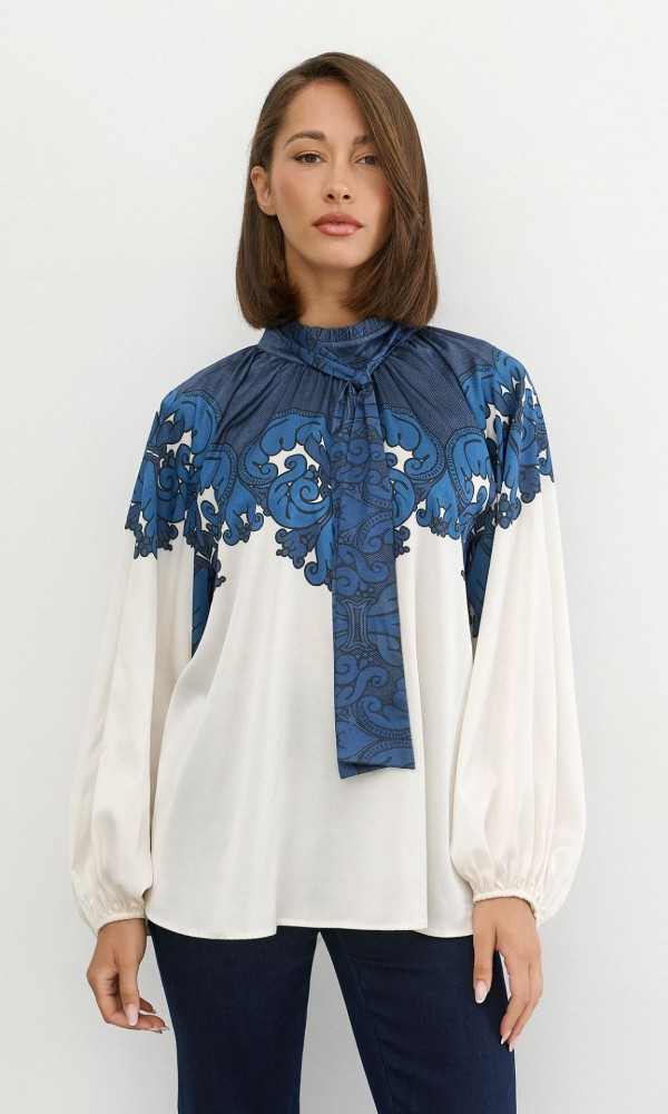 Printed Shirt with Tie