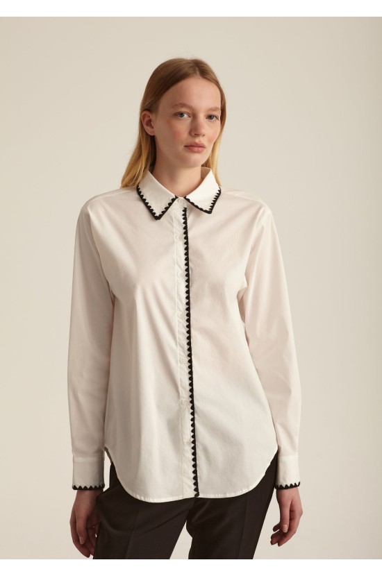 Shirt White With Black Detail