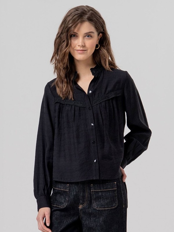 Black Shirt with Embellishments