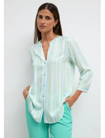 Ριγέ Πουκάμισο σε Mint & Sky Blue Αποχρώσεις