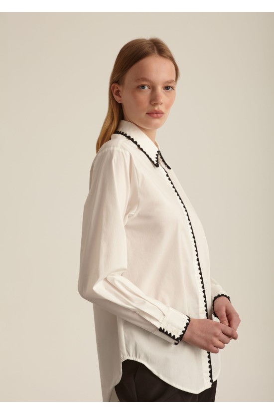 Shirt White With Black Detail