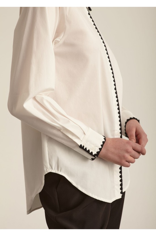 Shirt White With Black Detail