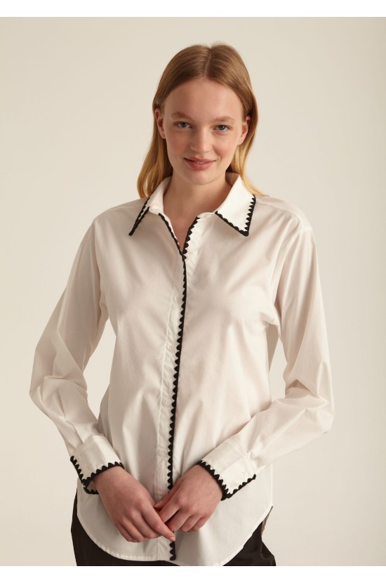 Shirt White With Black Detail