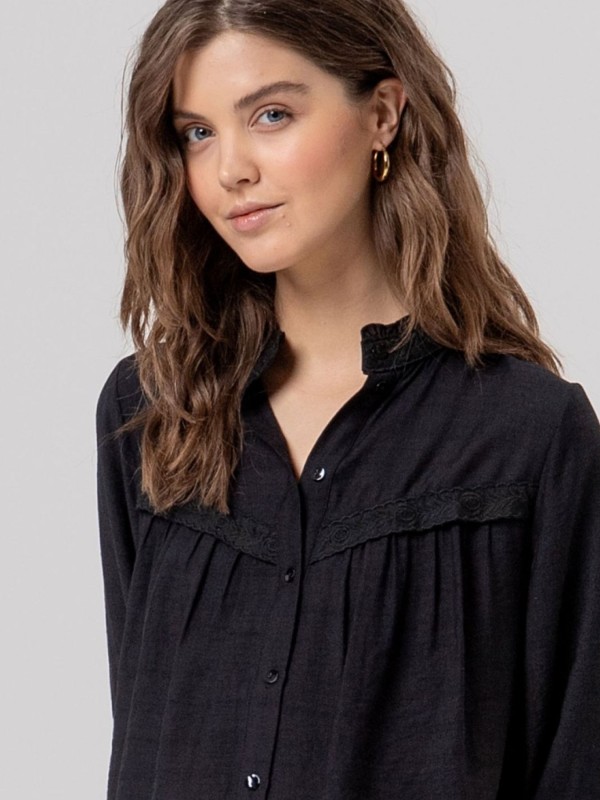 Black Shirt with Embellishments