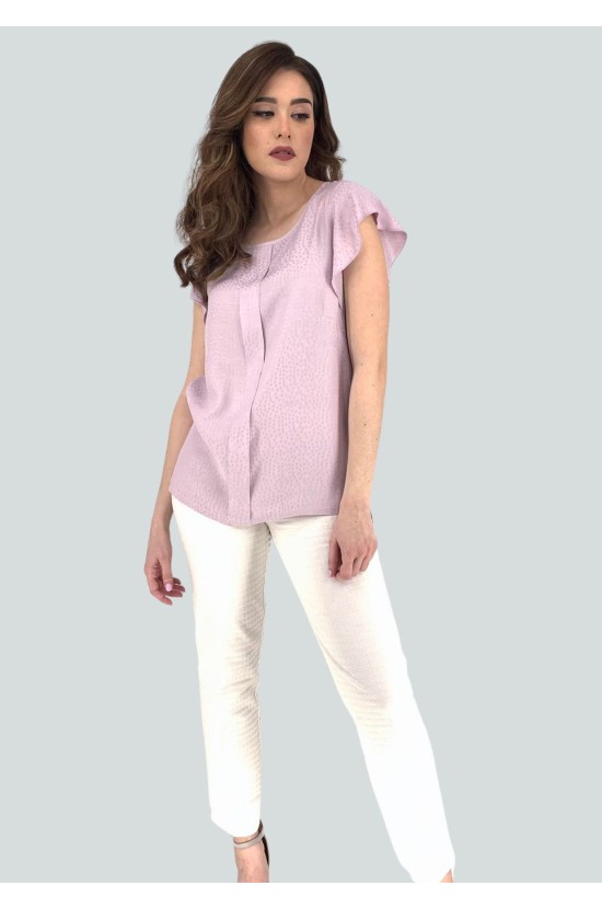 Shirt With Short Sleeves In The Color of Lavender