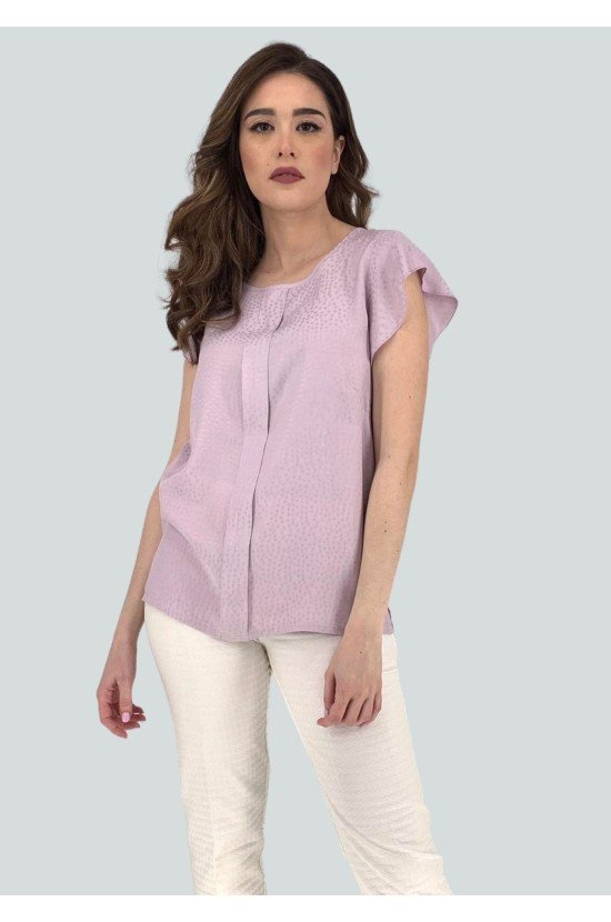 Shirt With Short Sleeves In The Color of Lavender