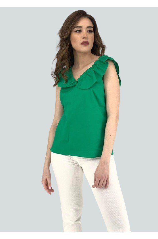Shirt Green Sleeveless