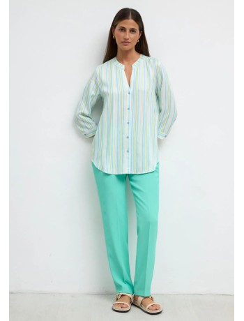 Ριγέ Πουκάμισο σε Mint & Sky Blue Αποχρώσεις Ριγέ Πουκάμισο σε Mint & Sky Blue Αποχρώσεις