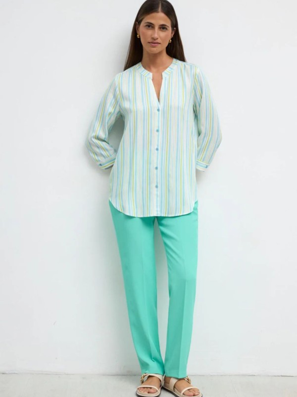 Striped Shirt in Mint & Sky Blue Shades
