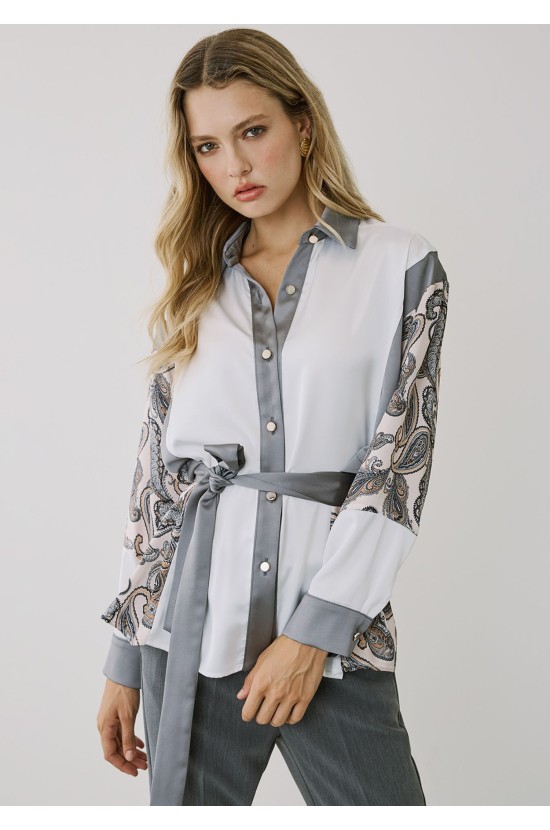 Shirt Grey Satin