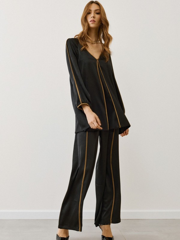 Σύνολο Μαύρο Με Χρυσό Ρέλι