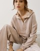 Hooded Sweatshirt & Wide-Leg Pants – Beige