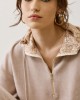 Hooded Sweatshirt & Wide-Leg Pants – Beige