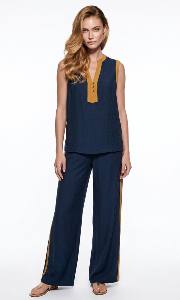 Navy set with camel details