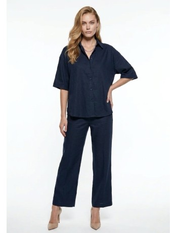 Σετ Πουκάμισο & Cropped Παντελόνι με Λάστιχο