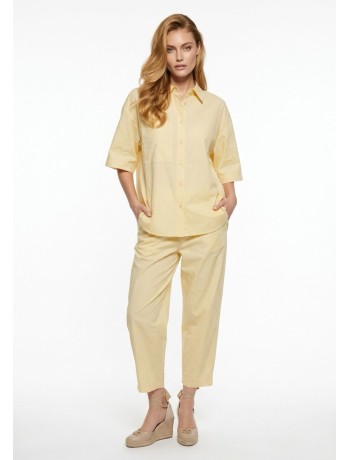 Σετ Πουκάμισο & Cropped Παντελόνι με Λάστιχο Butter Yellow