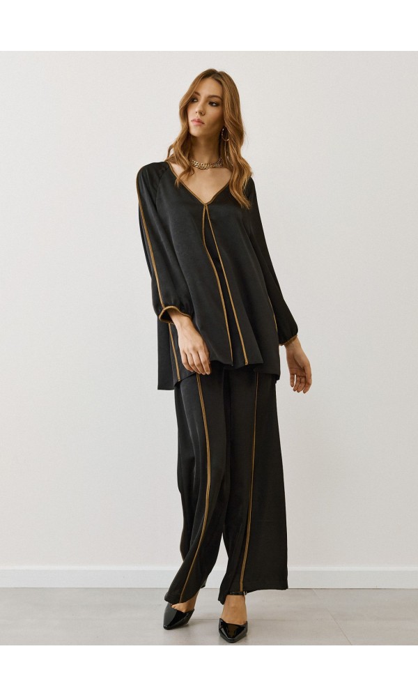 Σύνολο Μαύρο Με Χρυσό Ρέλι