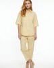 Σετ Πουκάμισο & Cropped Παντελόνι με Λάστιχο Butter Yellow