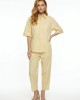 Σετ Πουκάμισο & Cropped Παντελόνι με Λάστιχο Butter Yellow