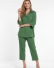 Σετ Πουκάμισο & Cropped Παντελόνι με Λάστιχο Emerald Green