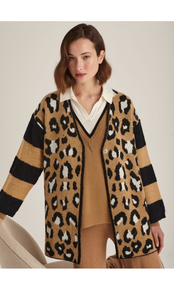 Ζακέτα Πλεκτή Camel Animal